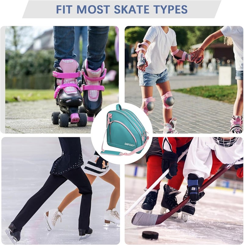 DAFISKY Roller Skate Bag - Ice Skate Bag Fits Inline Skates Quad Skates Rollerblades Figure Skates for Women Men Youth - Image 4